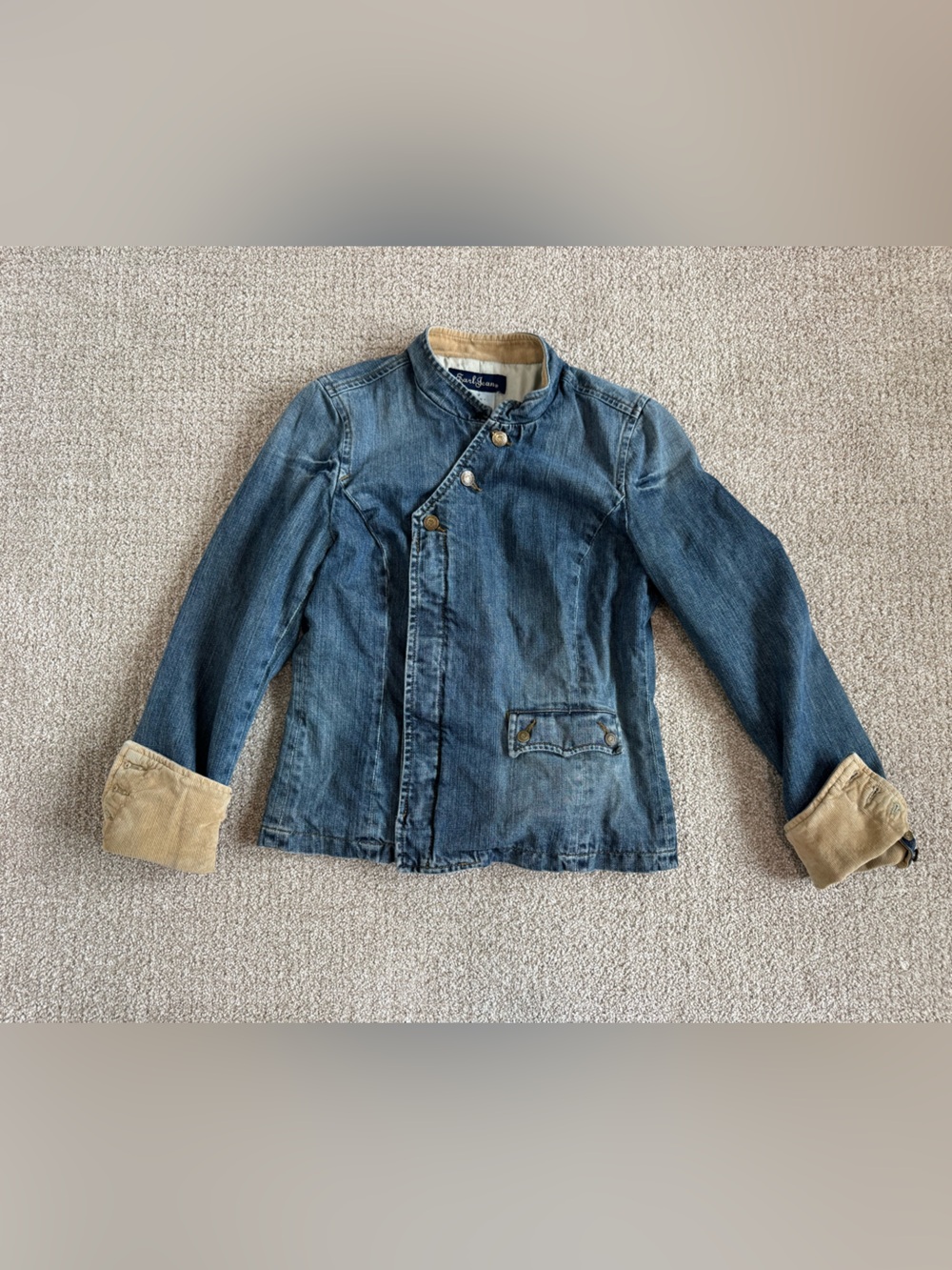 Earl Jean Distressed Denim Jacket
Fully lined